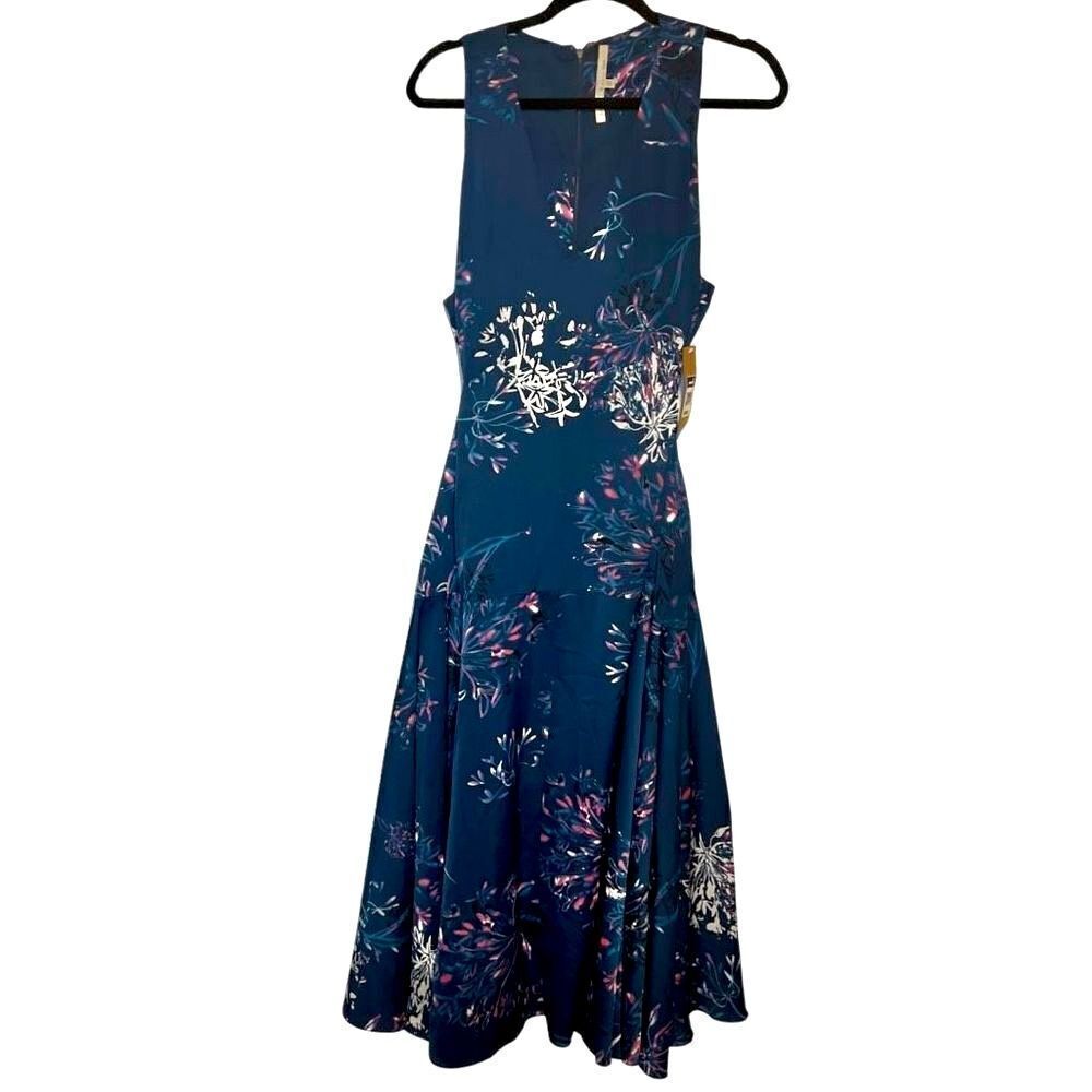 Rachel Roy Women's Blue Floral Fit & Flare Dress Size 16 NWT - Picture 3 of 7